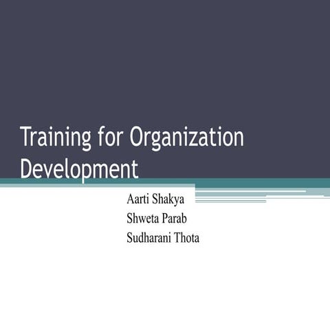 Training for organization development