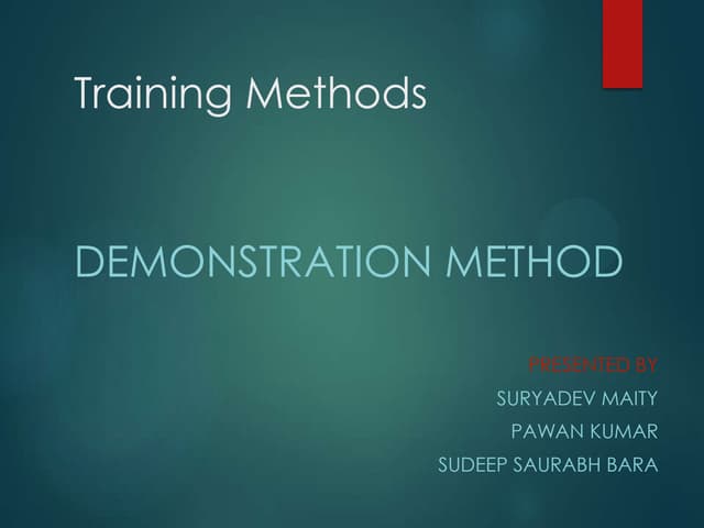 demonstration Training methods