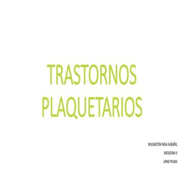Trastornos plaquetarios 