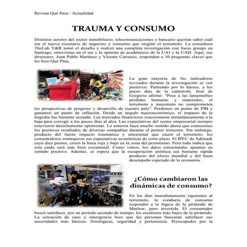 Trauma y consumo