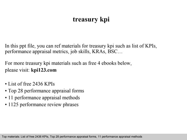 Treasury kpi
