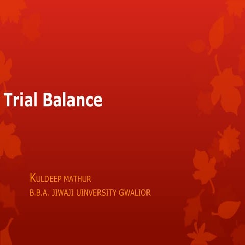Trial balance