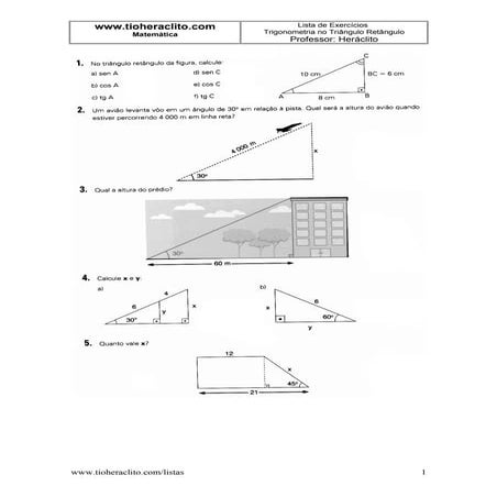 Trigonometria Triangulo Retangulo