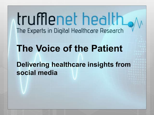 Trufflenet health presentation to social media in pharma conference - jan13