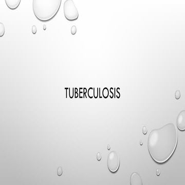 TUBERCULOSIS revision diagnostico y tratamiento