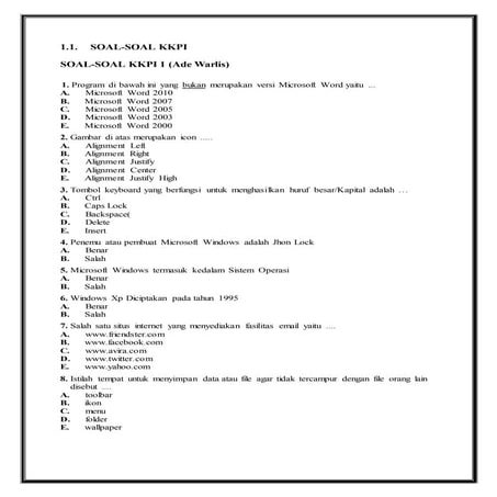 SOAL SOAL KKPI