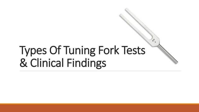 Tuning fork and tests