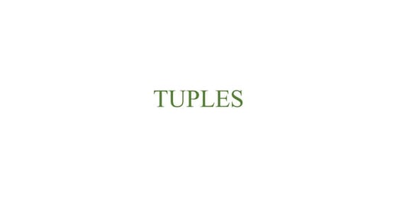 Tuple in python
