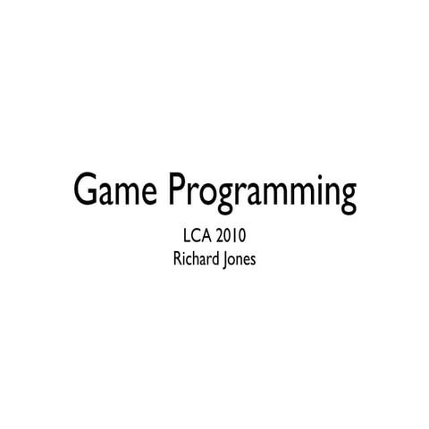 Introduction to Game Programming Tutorial