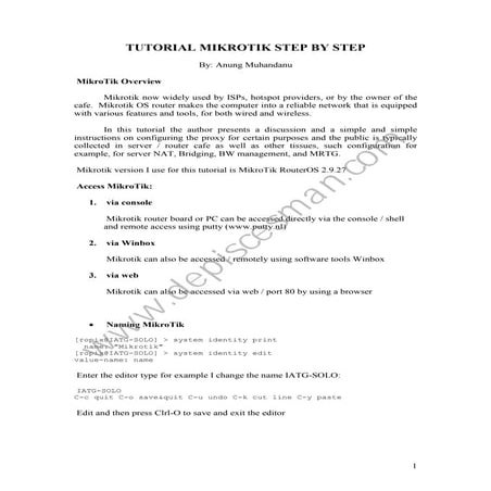 Tutorial mikrotik step by step