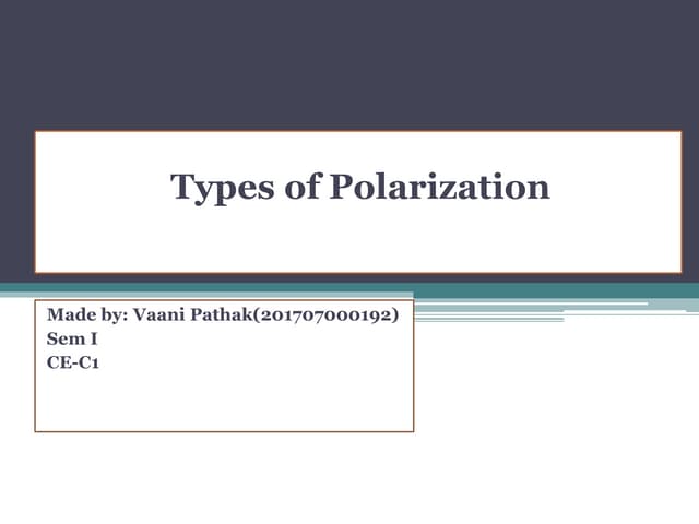 Types of polarisation