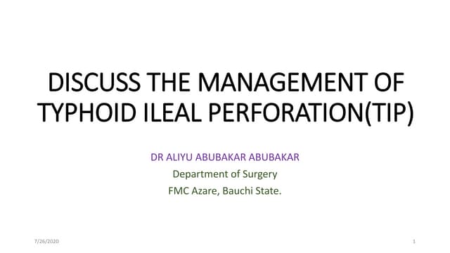 Typhoid intestinal perforation