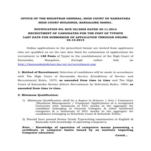 Typist notification hck