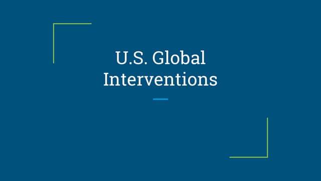 U.s. global interventions