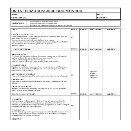 Ud jocs cooperatius 1r i 2n cicle
