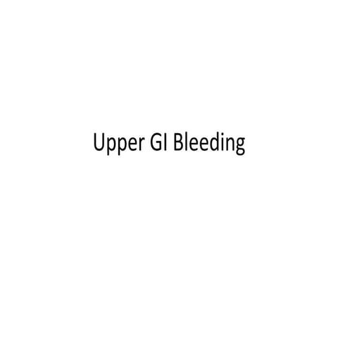 Upper GI Bleeding