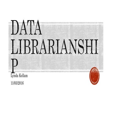 Data Librarianship