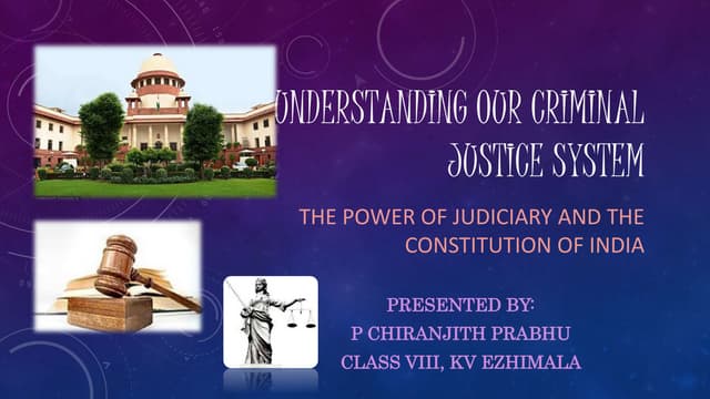 Understanding indian criminal justice system for class 8 kendriya vidyalya, n...