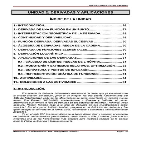Unidad 2. derivadas y aplicaciones
