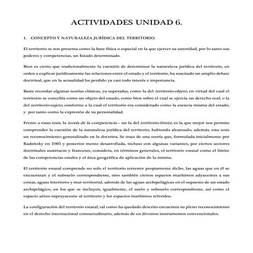 Actividades Unidad 6. Derecho Internacional Público.