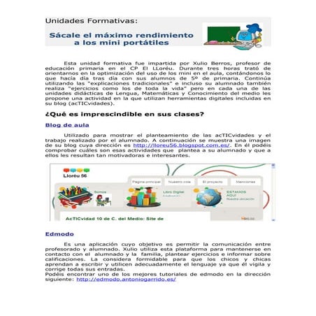 Unidades formativas. miniportátiles