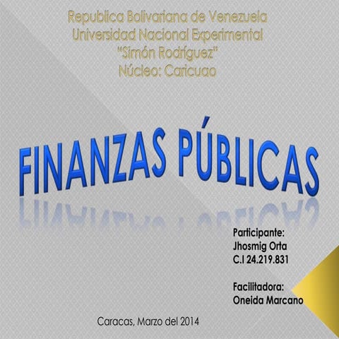 UNIDAD II FINANZAS PUBLICAS