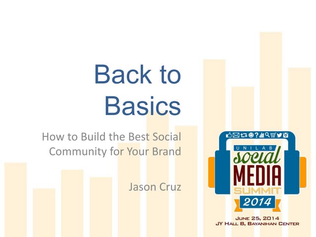 Back to Basics - Fundamentals of Community Management