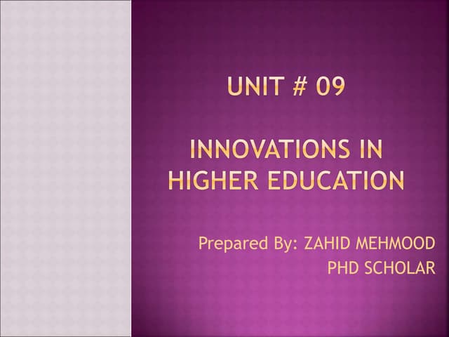 Unit 09 HIGHER EDUCATION CODE 8625
