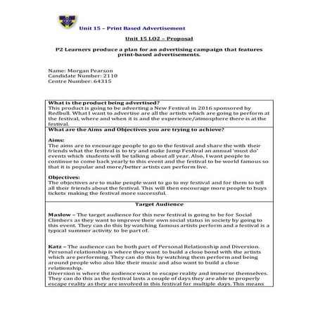 Unit 15 LO2 - Proposal 