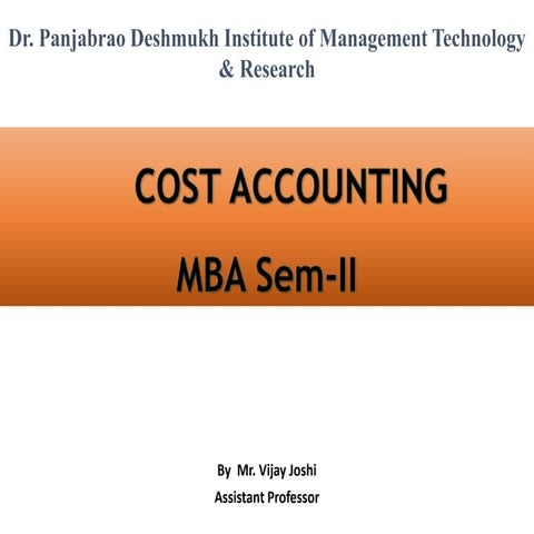  Cost Accounting 