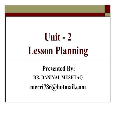 Lesson Planning