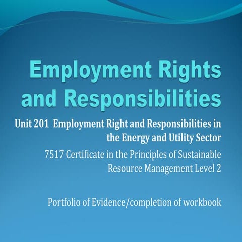 Unit 201 Employee Rights & Responsibilities 