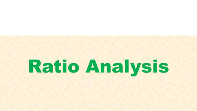 Unit 2 Ratio Analysis.ppt