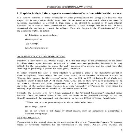 Stages in Commission of a Crime