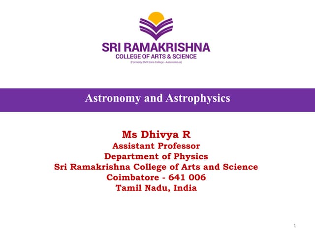Unit 5 - Astronomy and Astrophysics - Cosmology