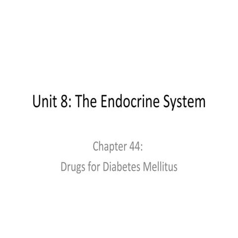 Unit 8 chapter 44 diabetes mellitus