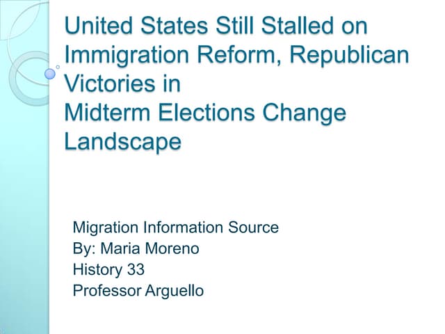United states still stalled on immigration reform,