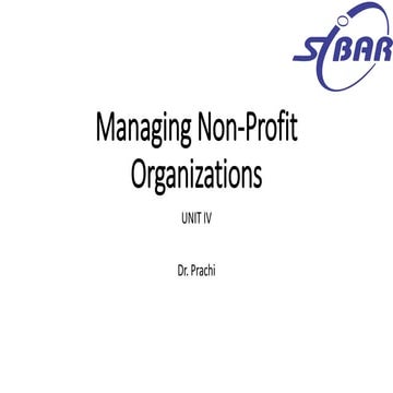 Unit iv   managing non-profit organizations
