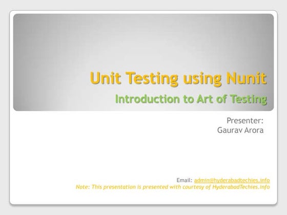 Unit Testing Using N Unit