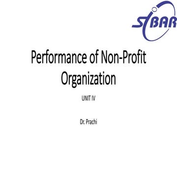 Performance of Non-Profit Organization