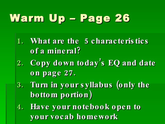 Mineral Identification Lab