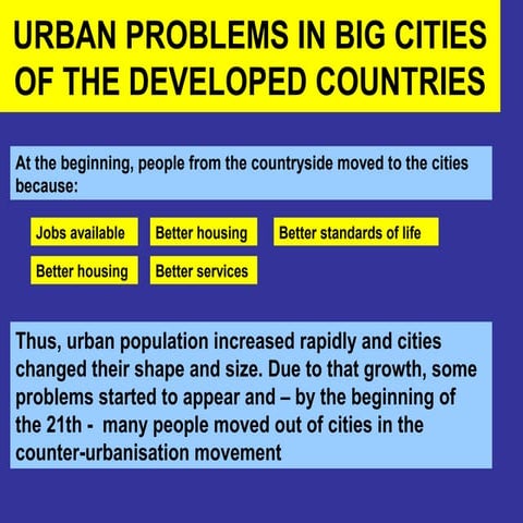 Urban problems in big cities