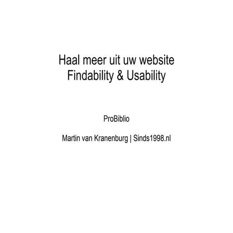 Usability Martin van Kranenburg