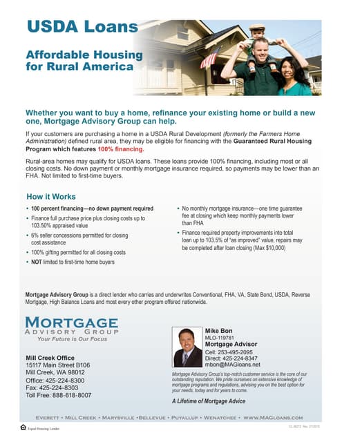 USDA Home Loan 100% Financing