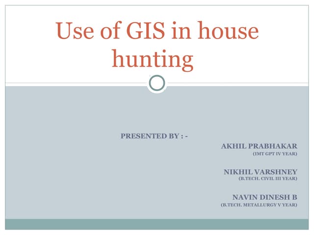 Use of GIS in house hunting in Roorkee