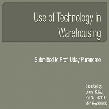 Use of technology in warehousing