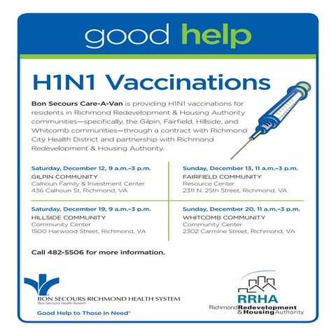 Free H1N1 vaccine info