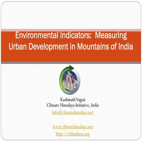 Environmental Indicators: Measuring Urban Development in Mountains of India [...