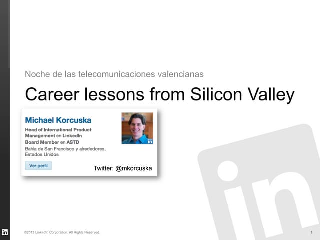 Career Lessons from Silicon Valley (Valencia)