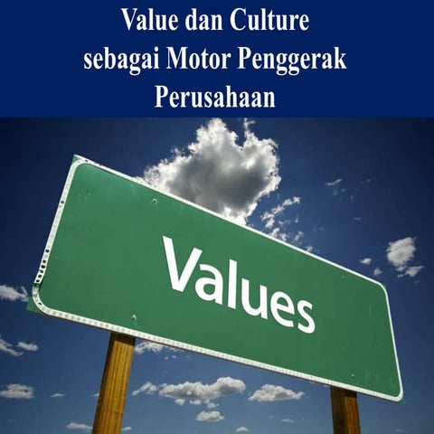 Value dan culture sebagai Penggerak Perusahaan